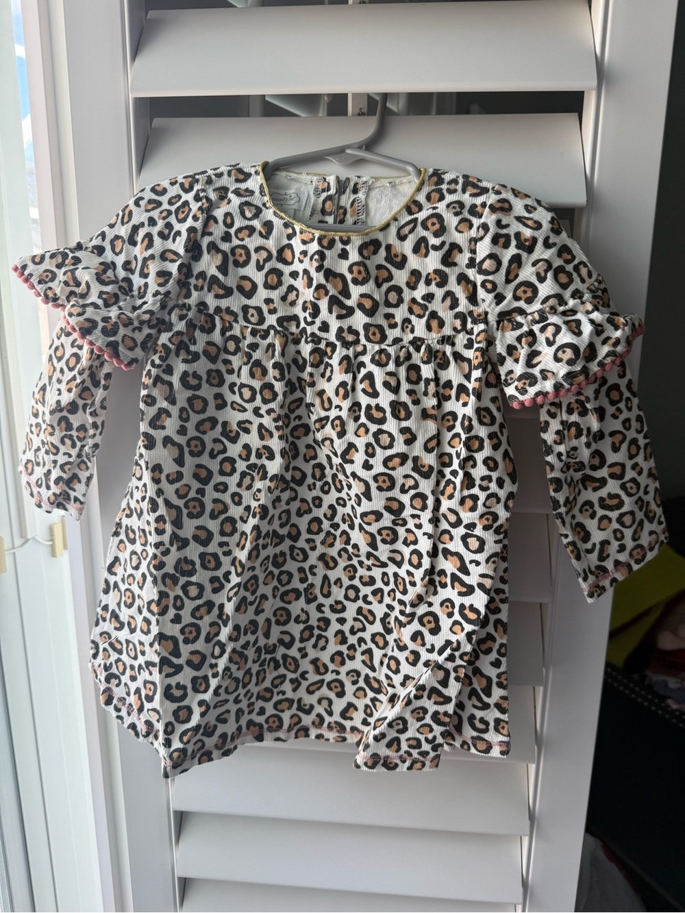 Mud Pie Leopard-Print Long Sleeve Dress